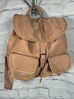 Year of Ours Tan Nylon Backpack with Front Pockets